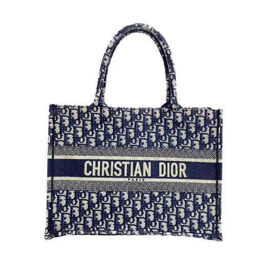 Christian Dior Tote Bag canvas Navy Small Book tote Women Used