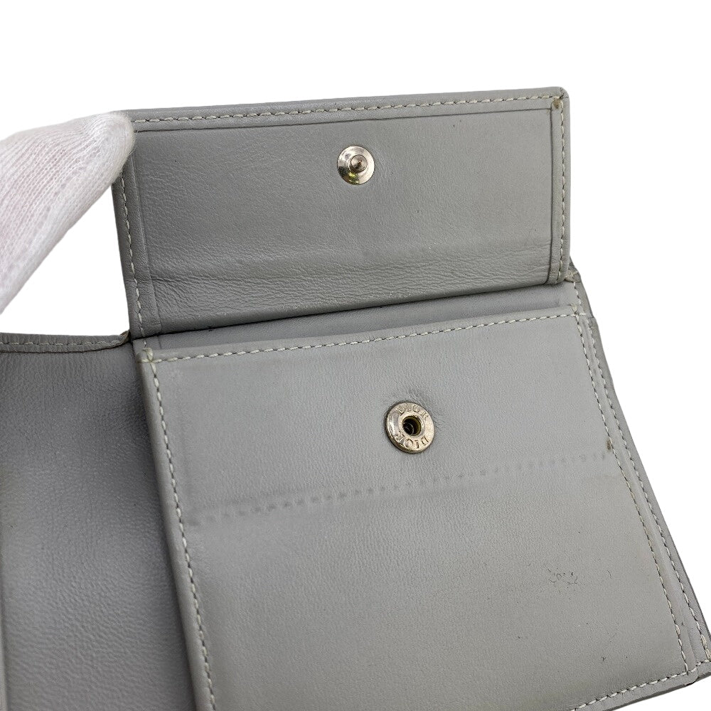 Christian Dior Bifold Wallet leather gray Compact wallet cd diamond mens Used
