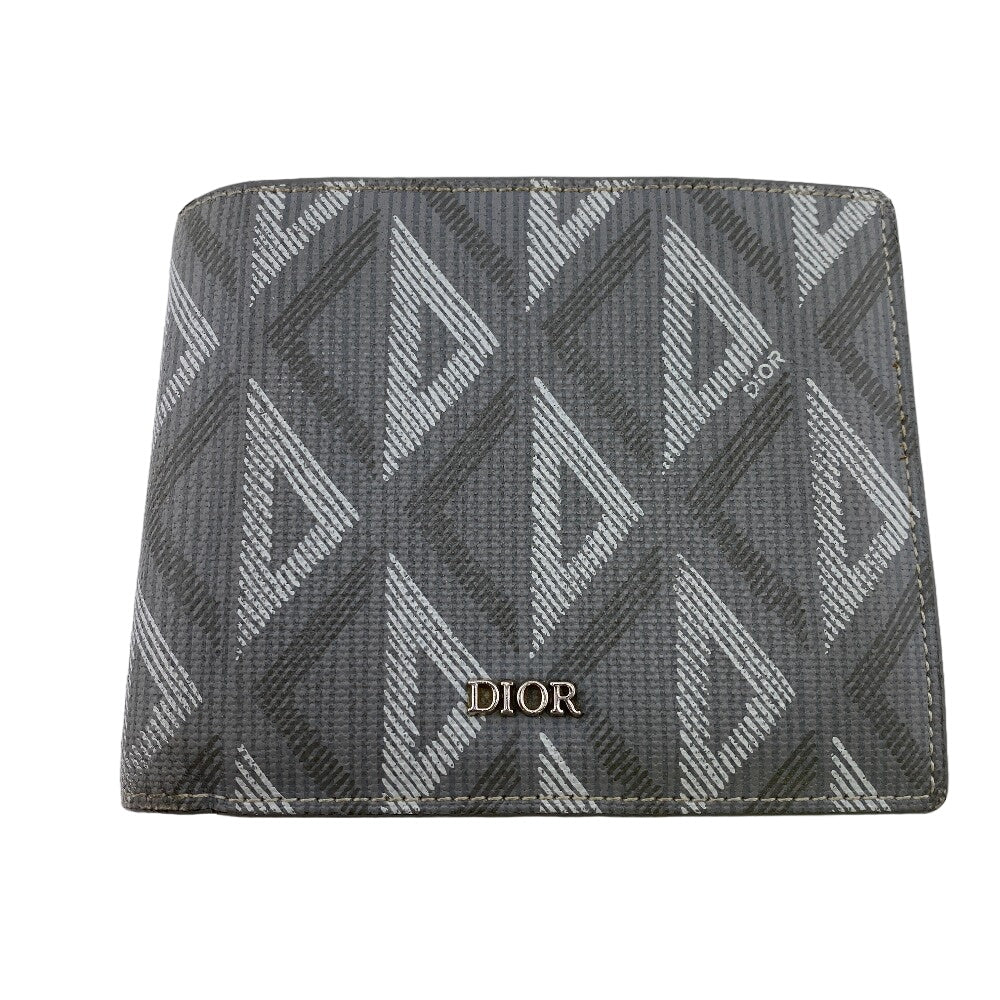 Christian Dior Bifold Wallet leather gray Compact wallet cd diamond mens Used