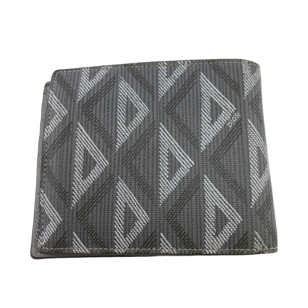 Christian Dior Bifold Wallet leather gray Compact wallet cd diamond mens Used
