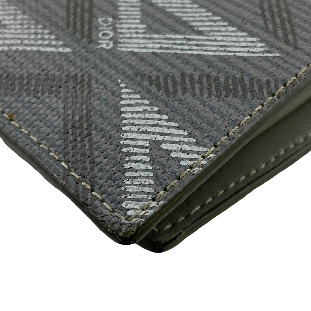 Christian Dior Bifold Wallet leather gray Compact wallet cd diamond mens Used