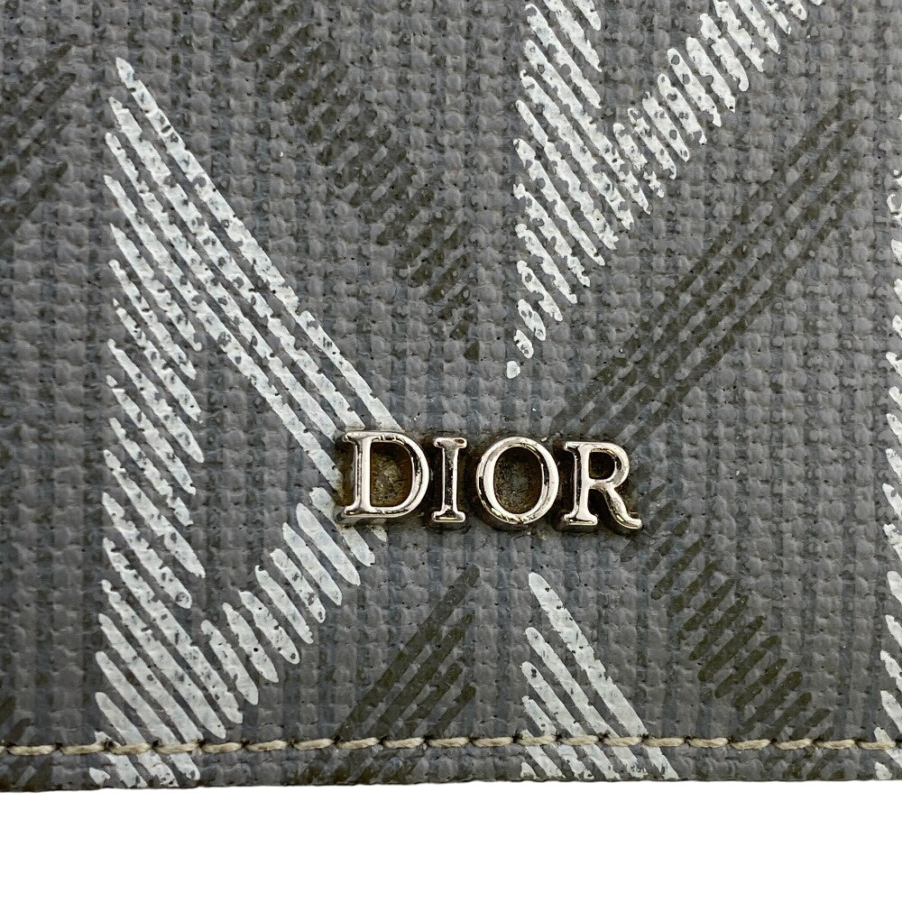 Christian Dior Bifold Wallet leather gray Compact wallet cd diamond mens Used