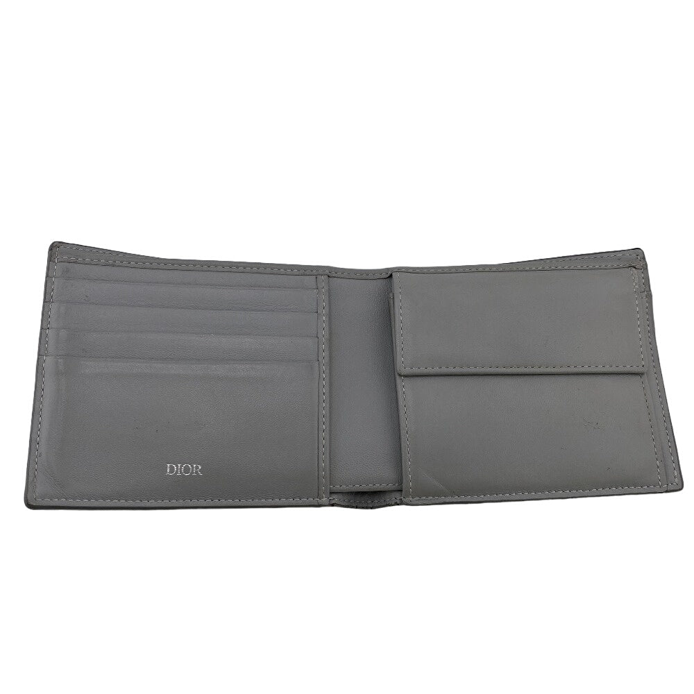 Christian Dior Bifold Wallet leather gray Compact wallet cd diamond mens Used