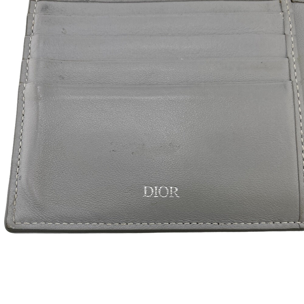 Christian Dior Bifold Wallet leather gray Compact wallet cd diamond mens Used