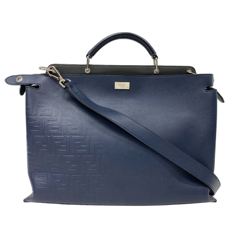 FENDI Handbag 7VA476 leather Navy Peekaboo Essential