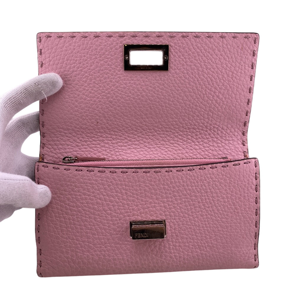 FENDI Long Wallet Purse 8M0308 leather pink Celeria Peekaboo