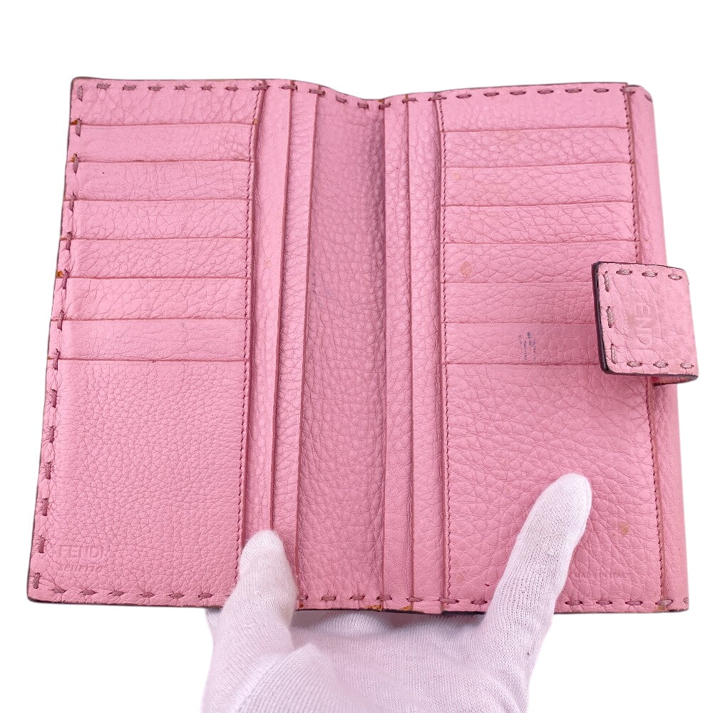 FENDI Long Wallet Purse 8M0308 leather pink Celeria Peekaboo