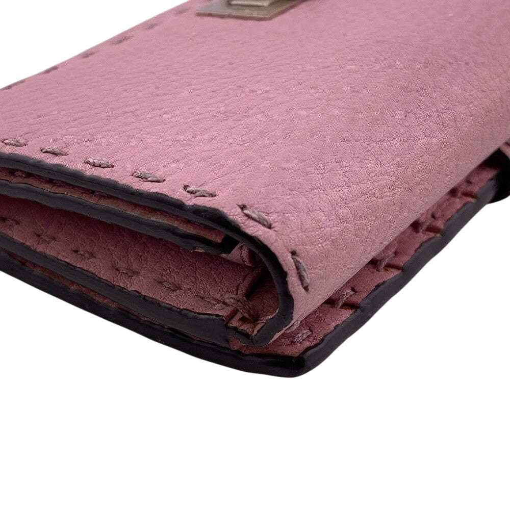 FENDI Long Wallet Purse 8M0308 leather pink Celeria Peekaboo