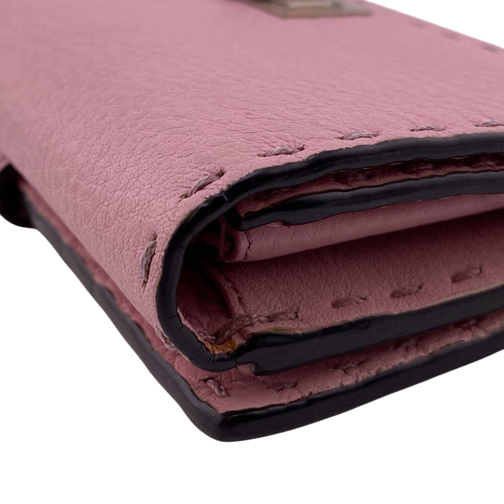 FENDI Long Wallet Purse 8M0308 leather pink Celeria Peekaboo