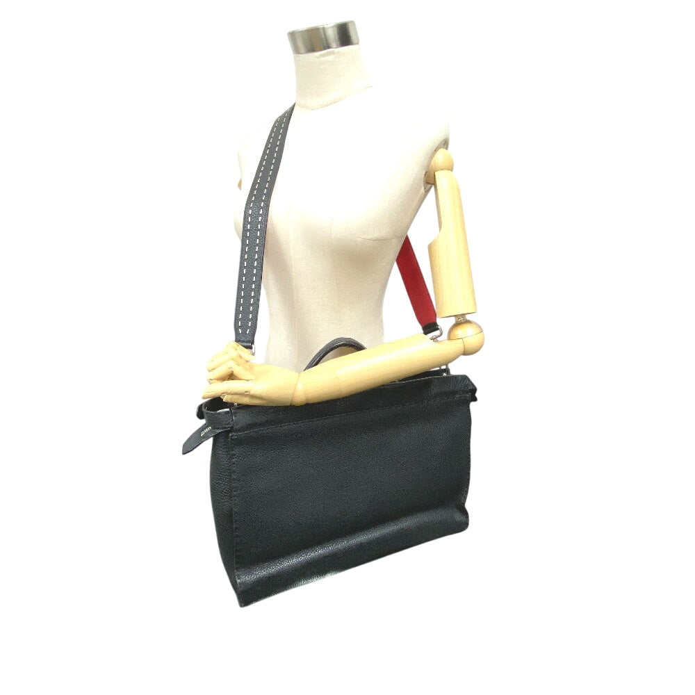 FENDI Shoulder Bag 7VA388 leather black Celeria monster eye