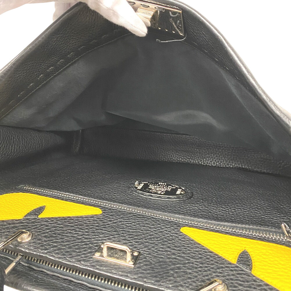 FENDI Shoulder Bag 7VA388 leather black Celeria monster eye