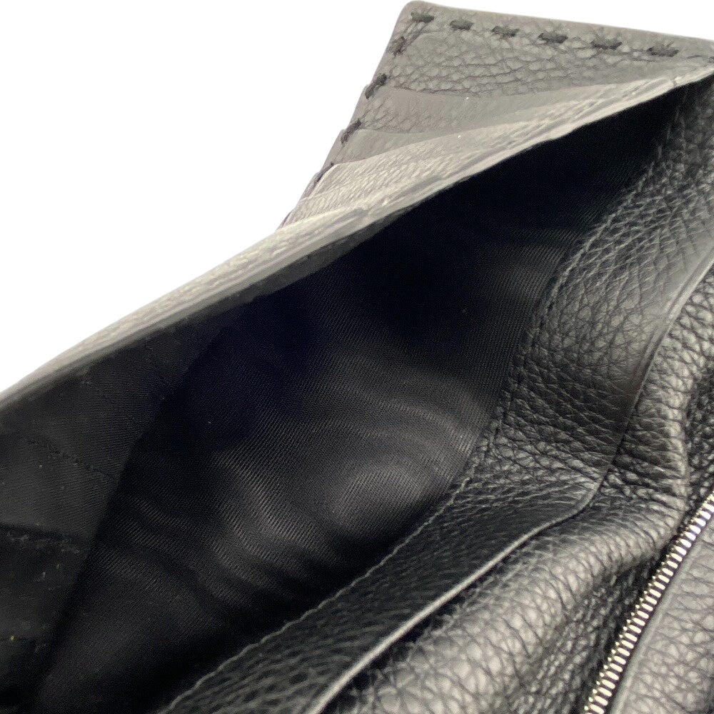 FENDI Long Wallet Purse 7M0355 leather black Celeria