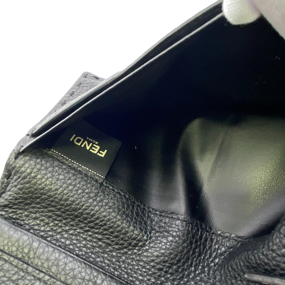 FENDI Long Wallet Purse 7M0355 leather black Celeria