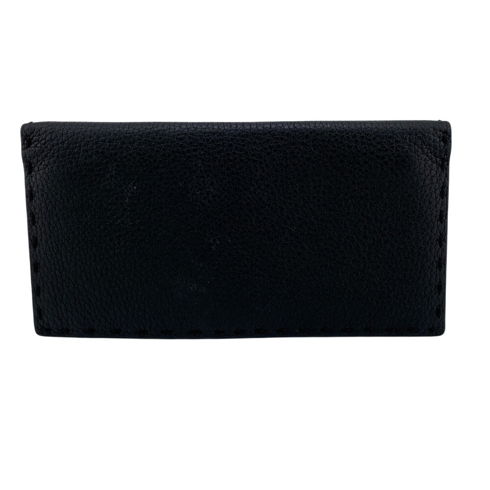 FENDI Long Wallet Purse 7M0355 leather black Celeria