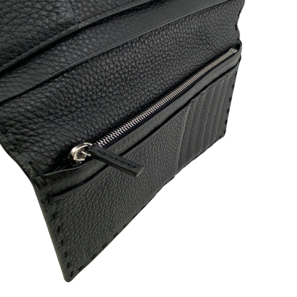 FENDI Long Wallet Purse 7M0355 leather black Celeria