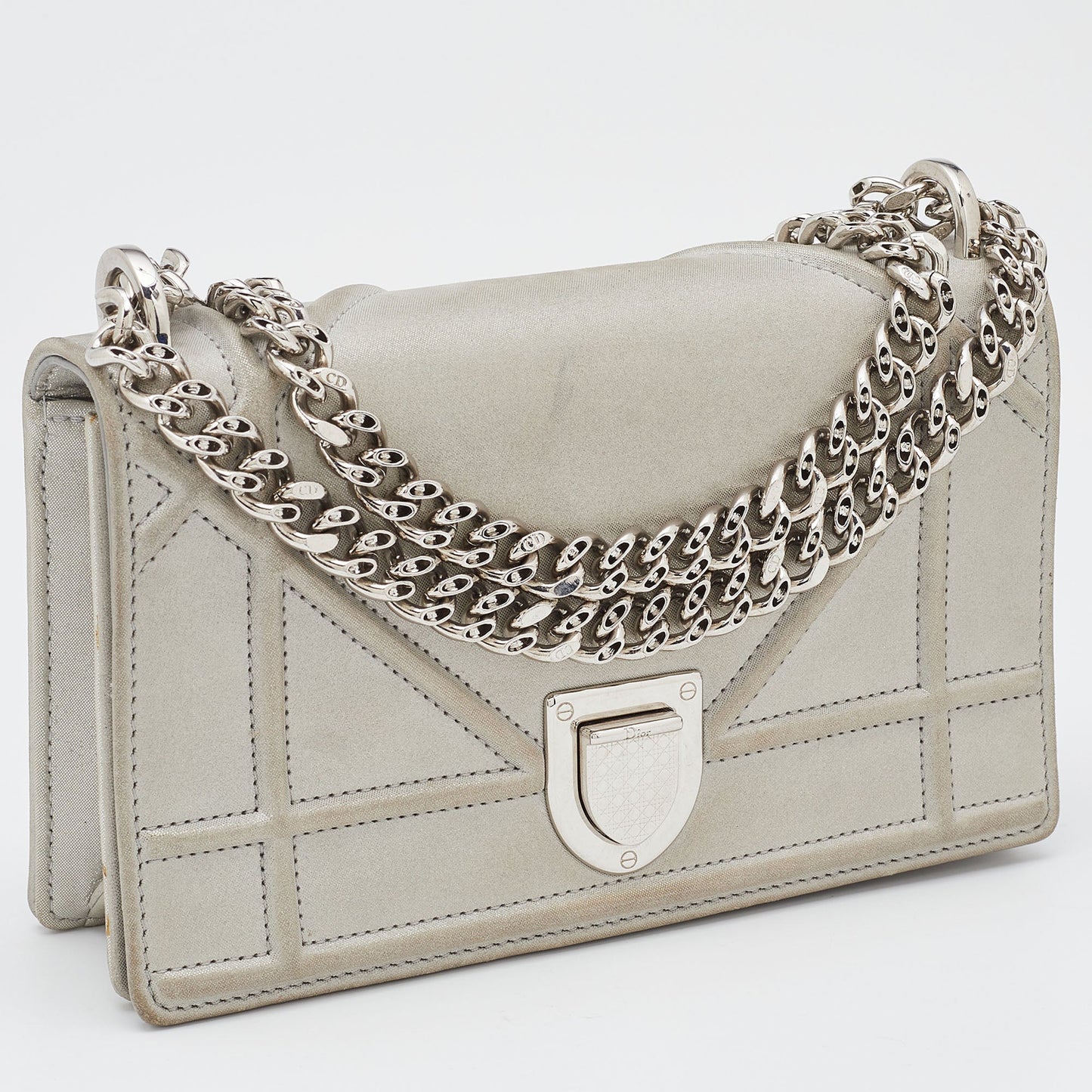 Dior Shimmering Leather Mini Diorama Crossbody Bag