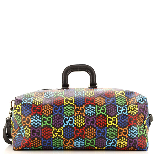 Convertible Duffle Backpack Psychedelic Print GG Coated Canvas Medium