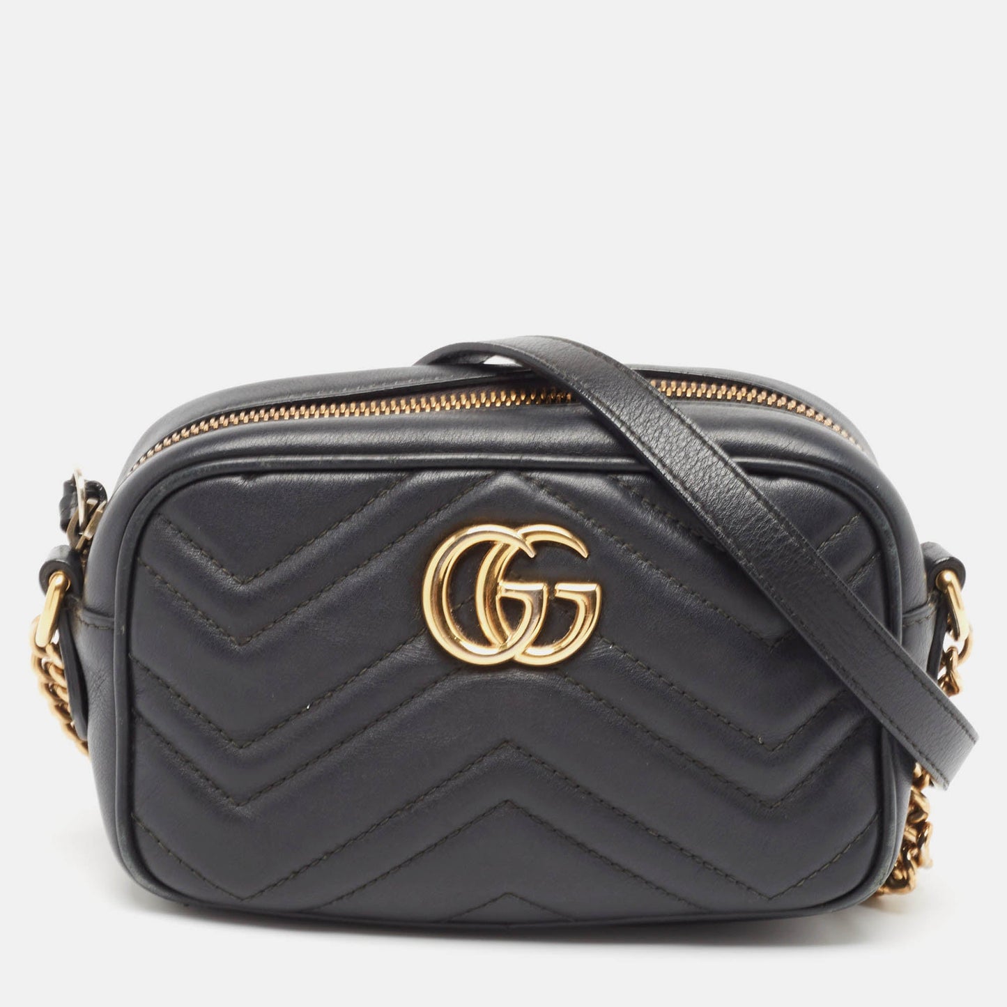 Gucci  Matelass&eacute; Leather Mini Gg Marmont Crossbody Bag