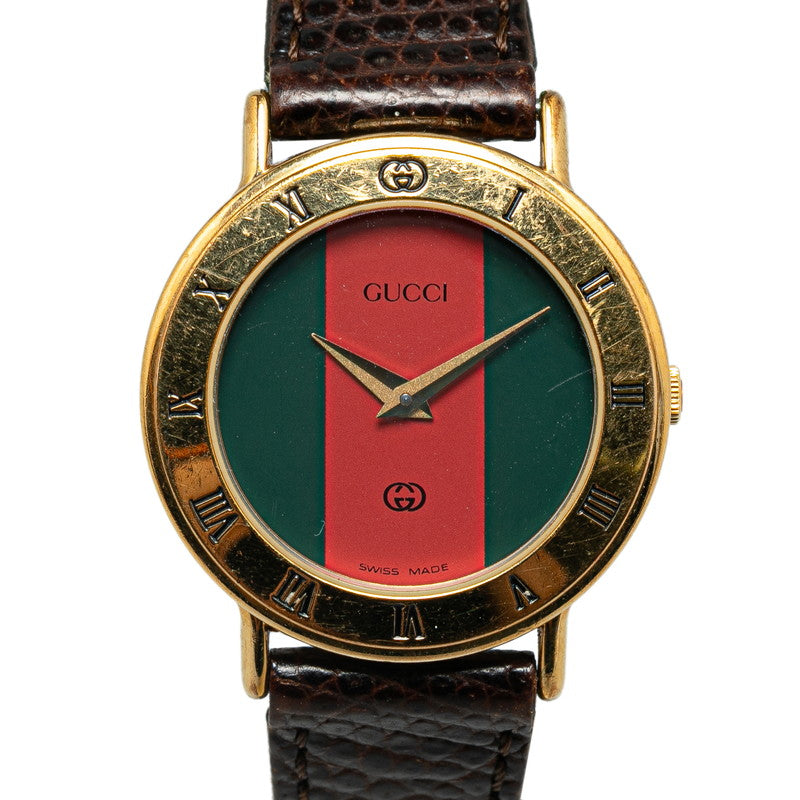 Gucci Sey Line Watch 3000L Quartz Red Gr Dial   Gucci