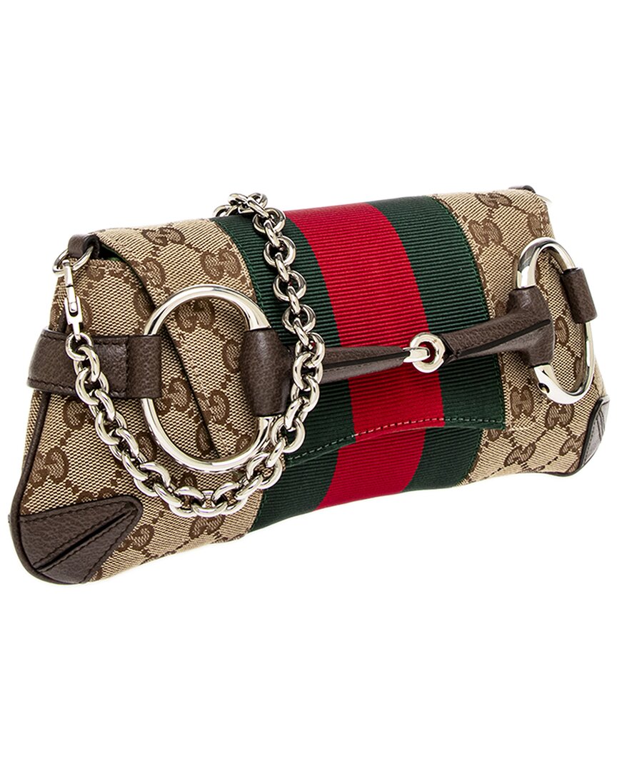 Gucci Horsebit Small Canvas & Leather Shoulder Bag