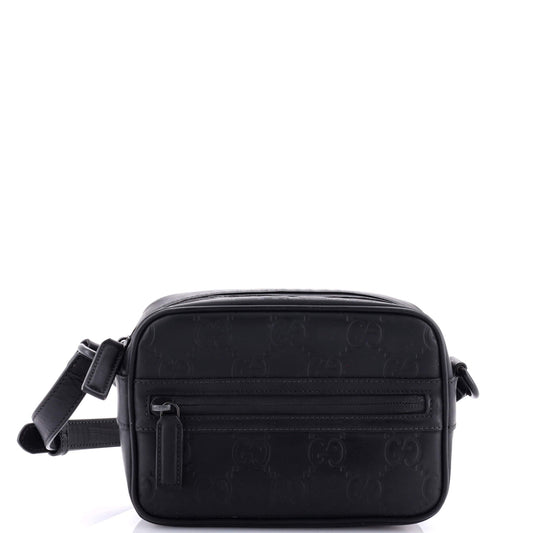 Front Zip Crossbody GG Rubber Effect Leather Mini