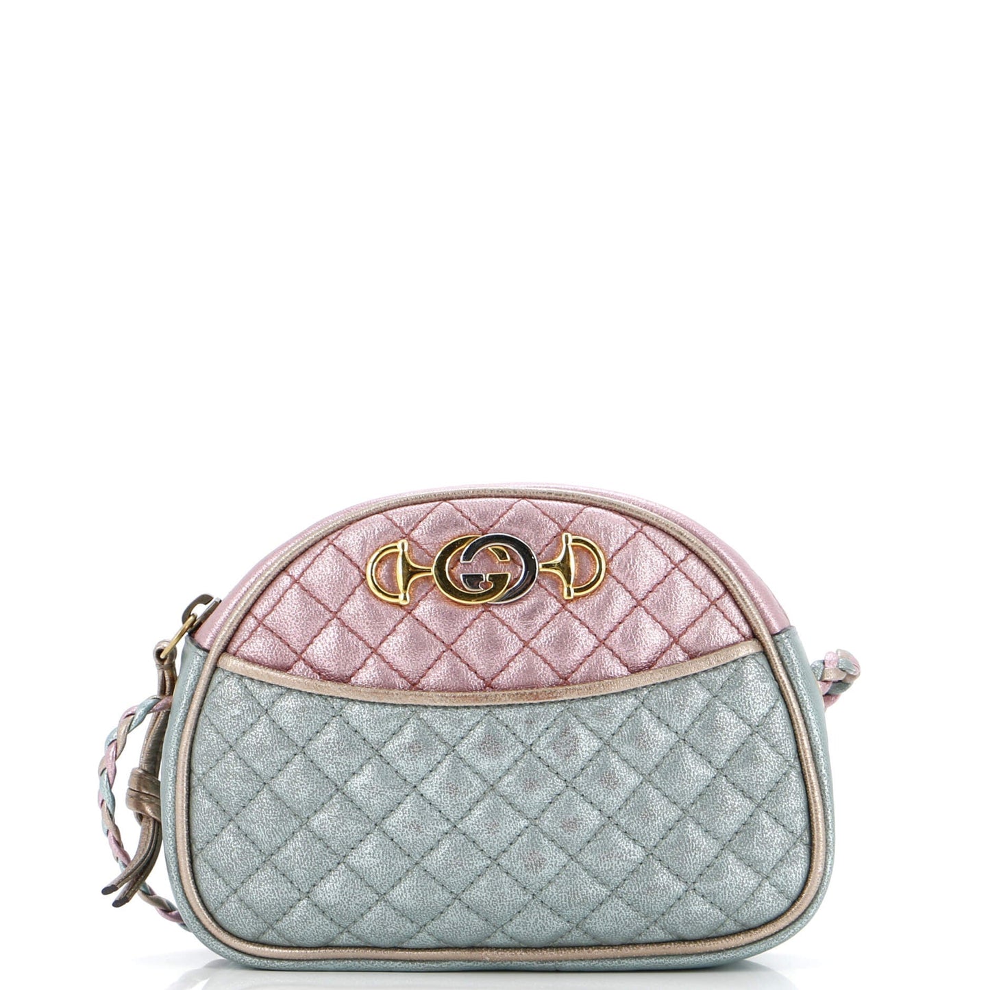 Trapuntata Camera Shoulder Bag Quilted Laminated Leather Mini