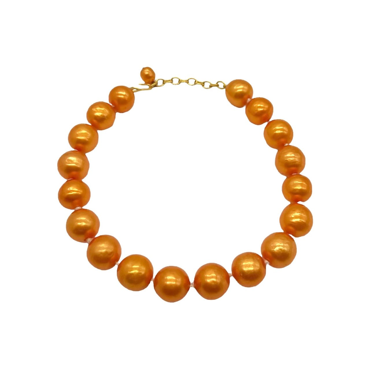 Vintage Chanel  Orange Synthetic Pearl Necklace