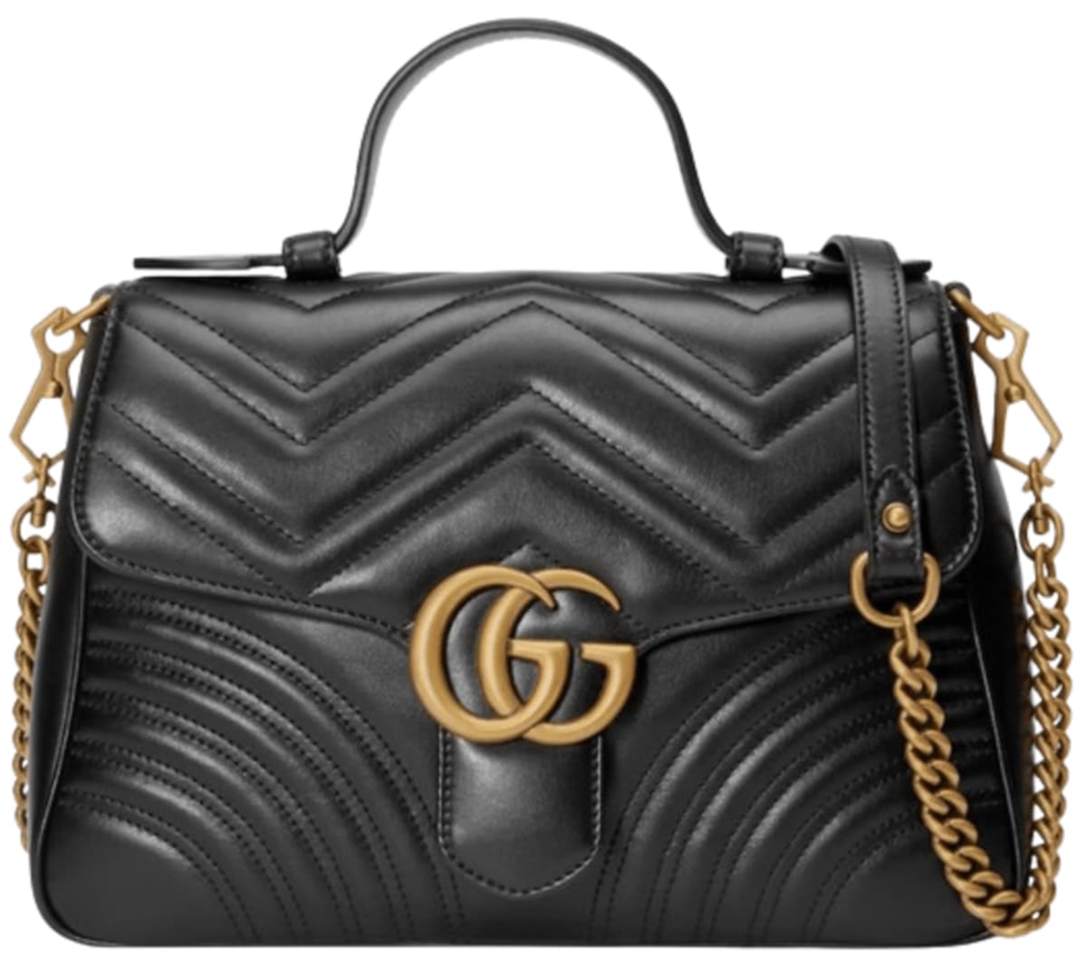 Gucci GG Marmont Small Black Leather Women's Shoulder Bag 498110 DTDIT 1000