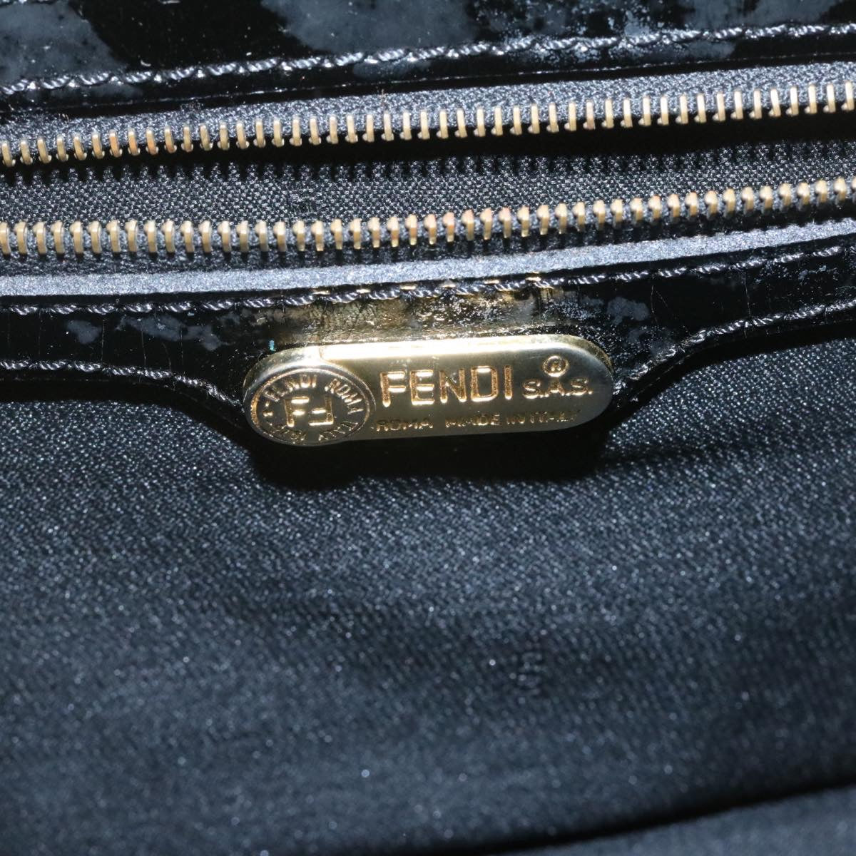 FENDI 2Way Hand Shoulder Bag Leather Black  ai073