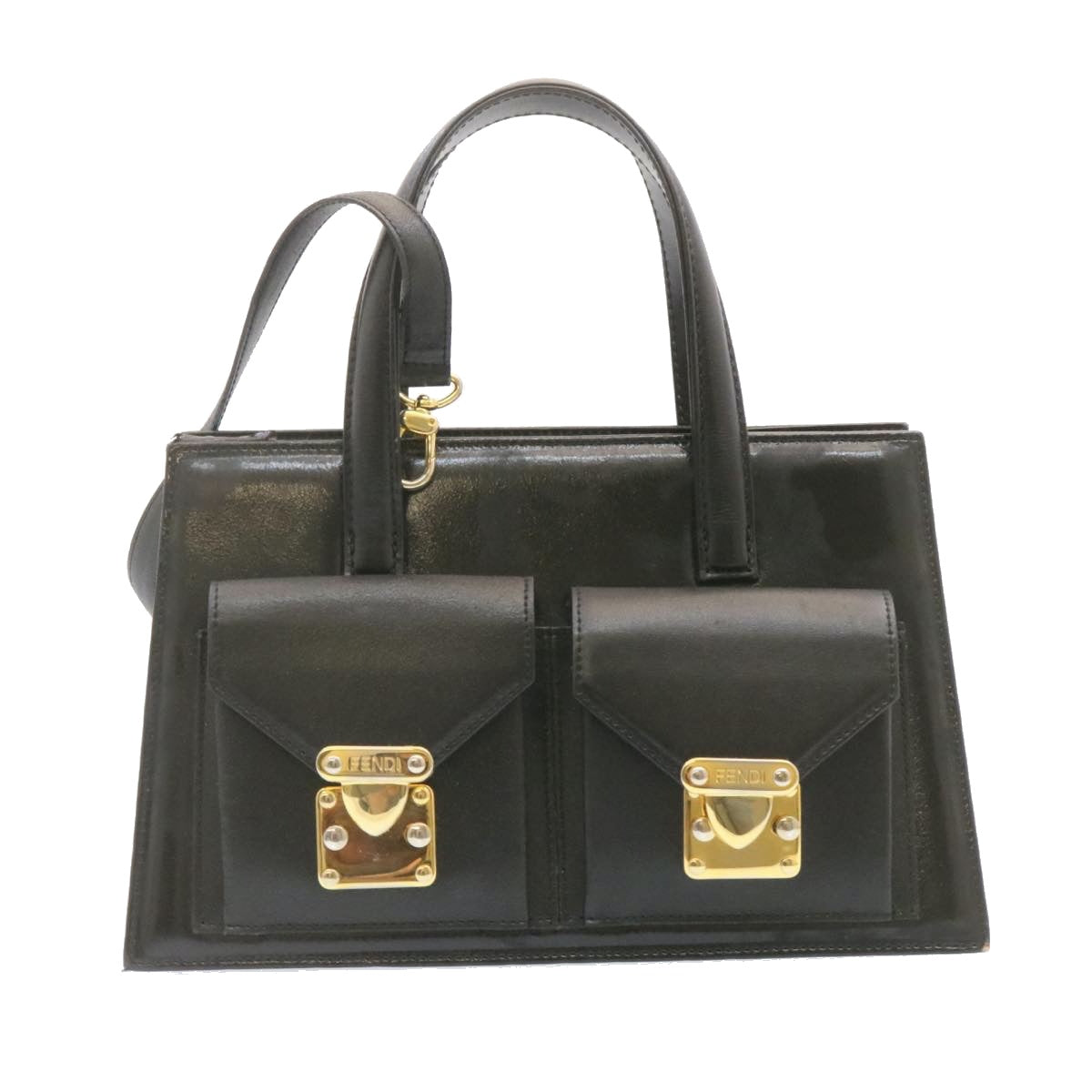 FENDI 2Way Hand Shoulder Bag Leather Black  ai073