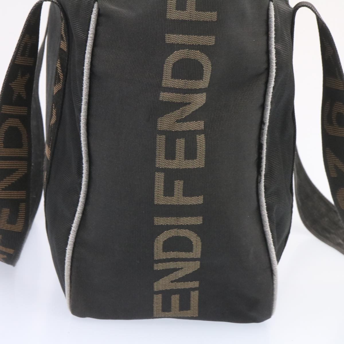 FENDI Shoulder Bag Canvas 2Set Black Brown  ar5459