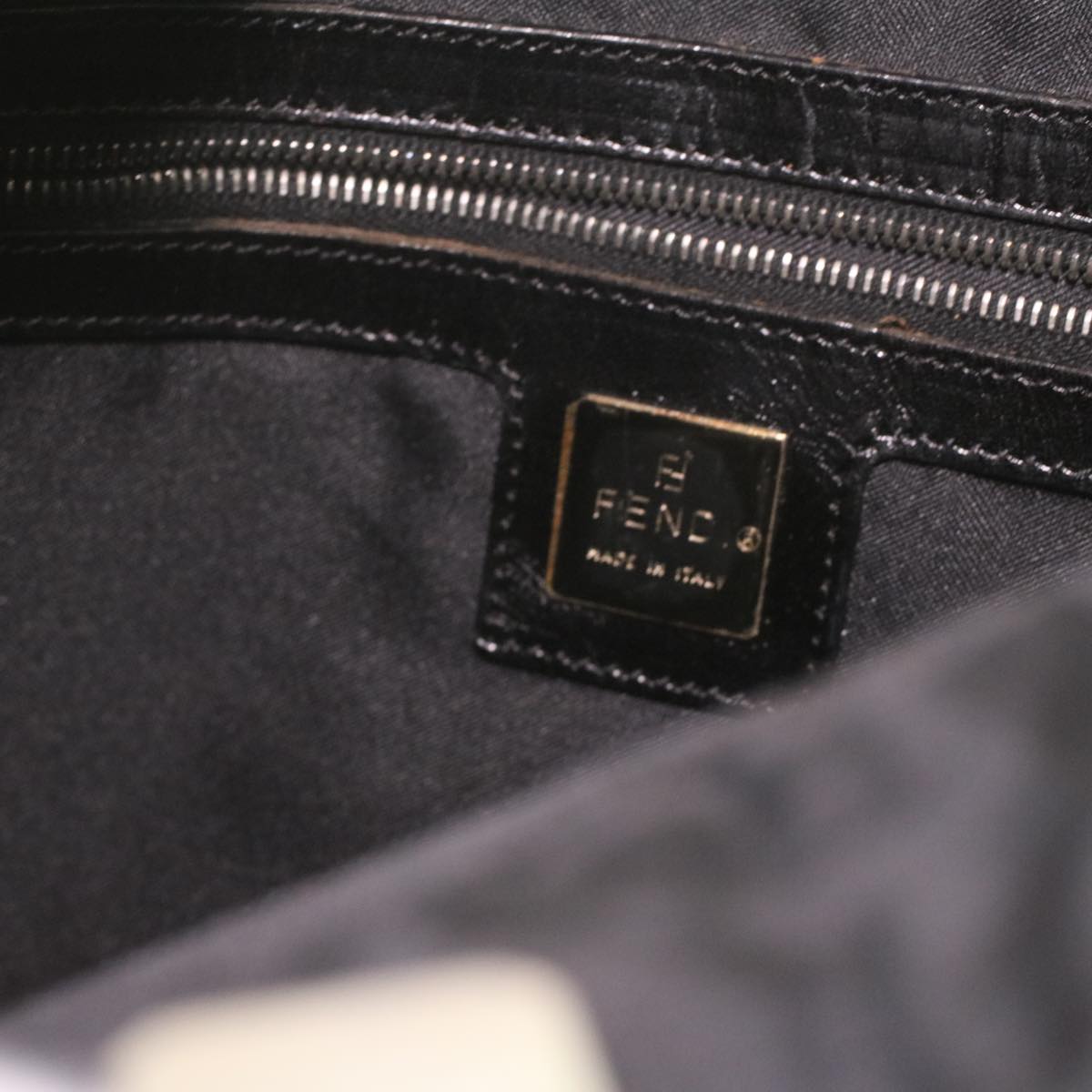 FENDI Zucca Canvas Shoulder Bag Nylon Black  ar8812