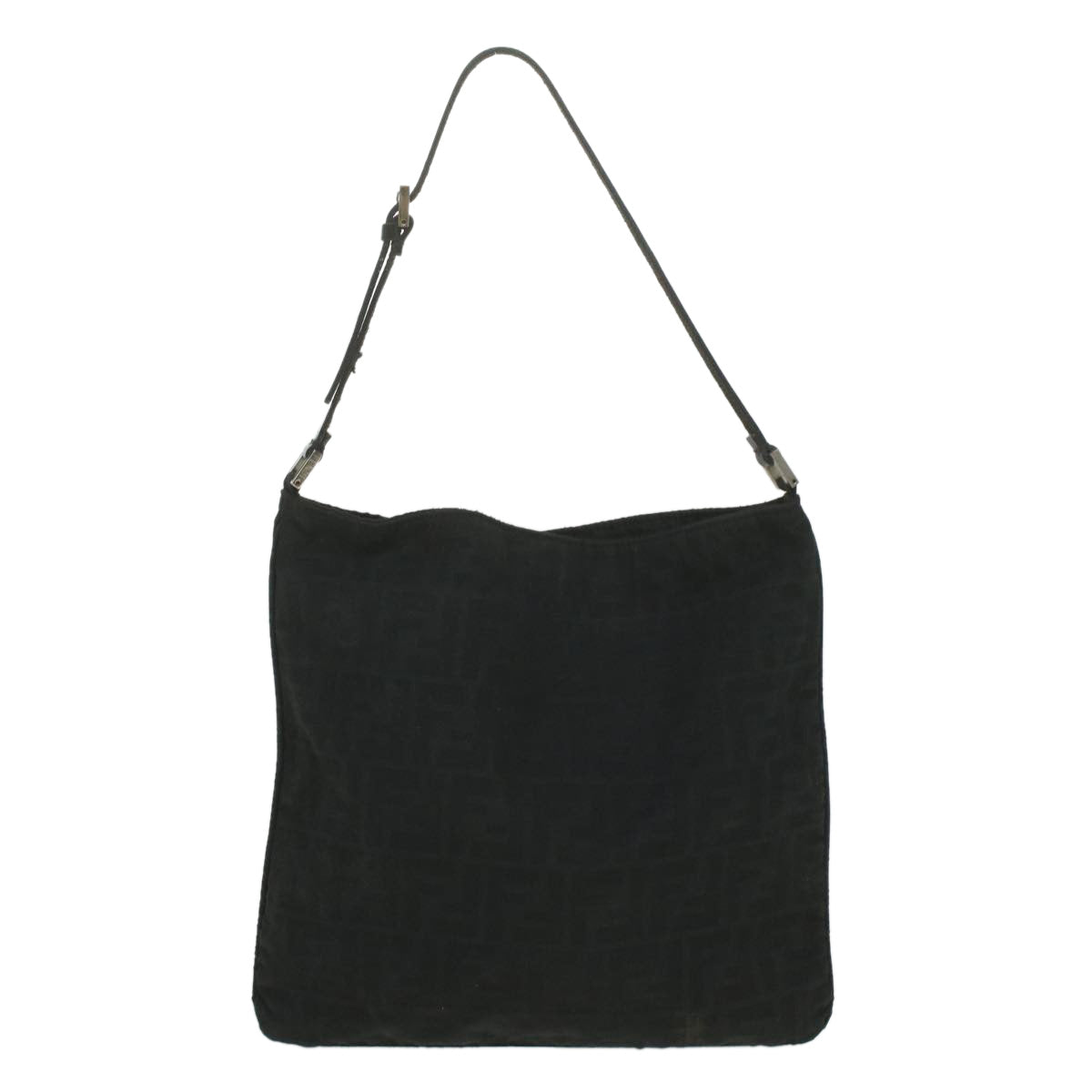 FENDI Zucca Canvas Shoulder Bag Nylon Black  ar8812