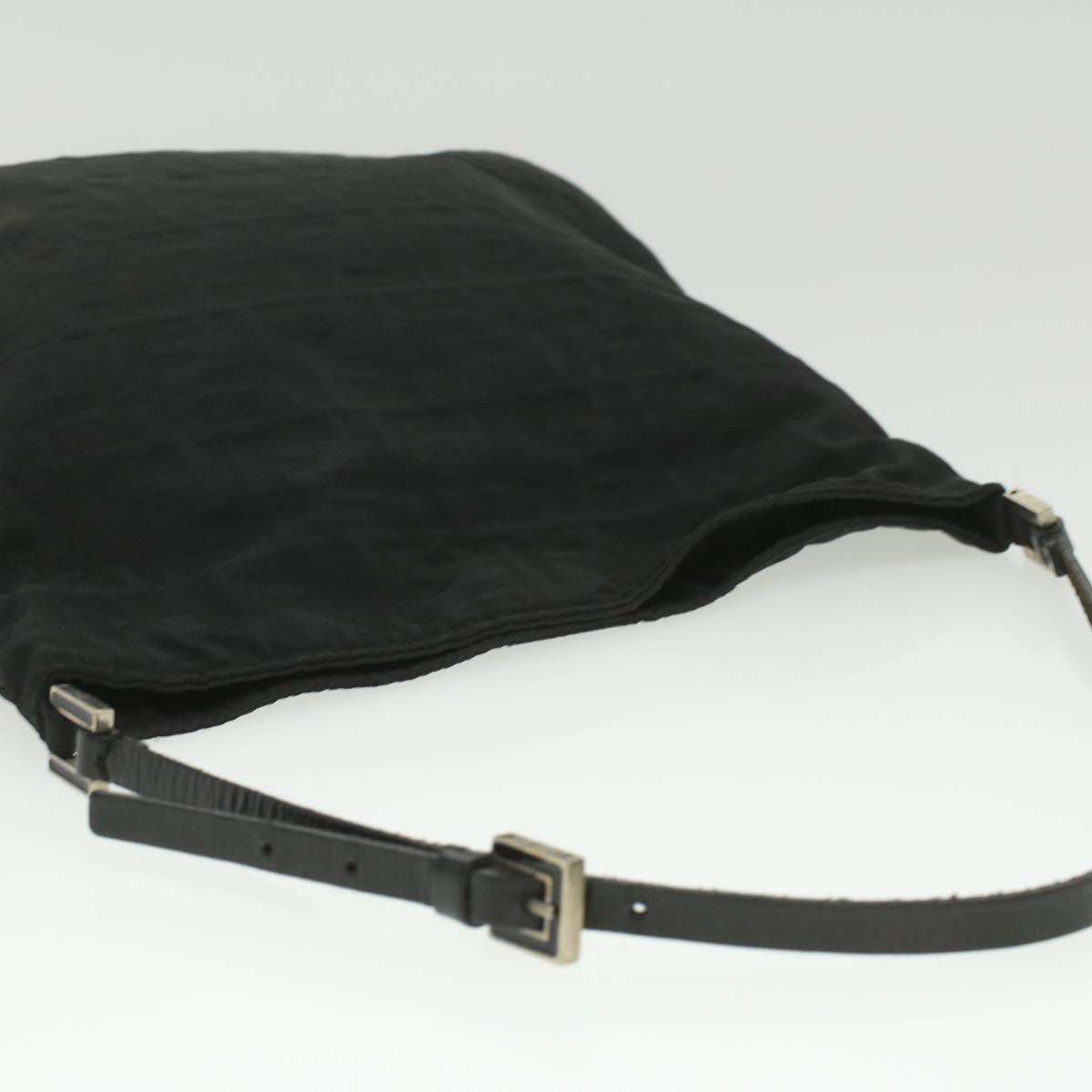 FENDI Zucca Canvas Shoulder Bag Nylon Black  ar8812