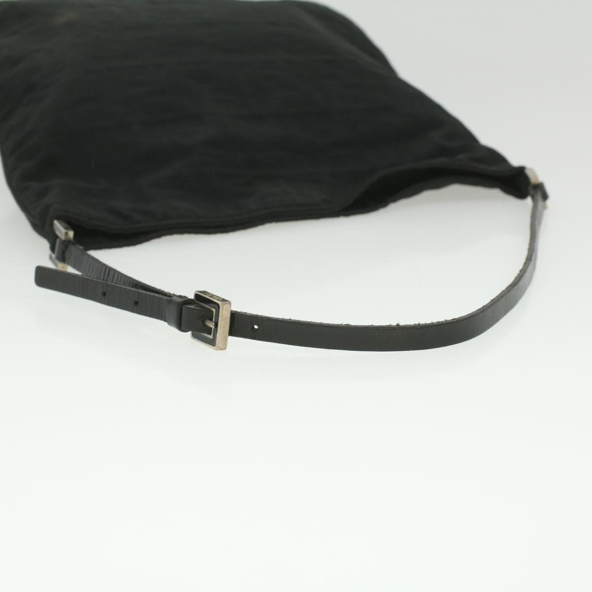 FENDI Zucca Canvas Shoulder Bag Nylon Black  ar8812