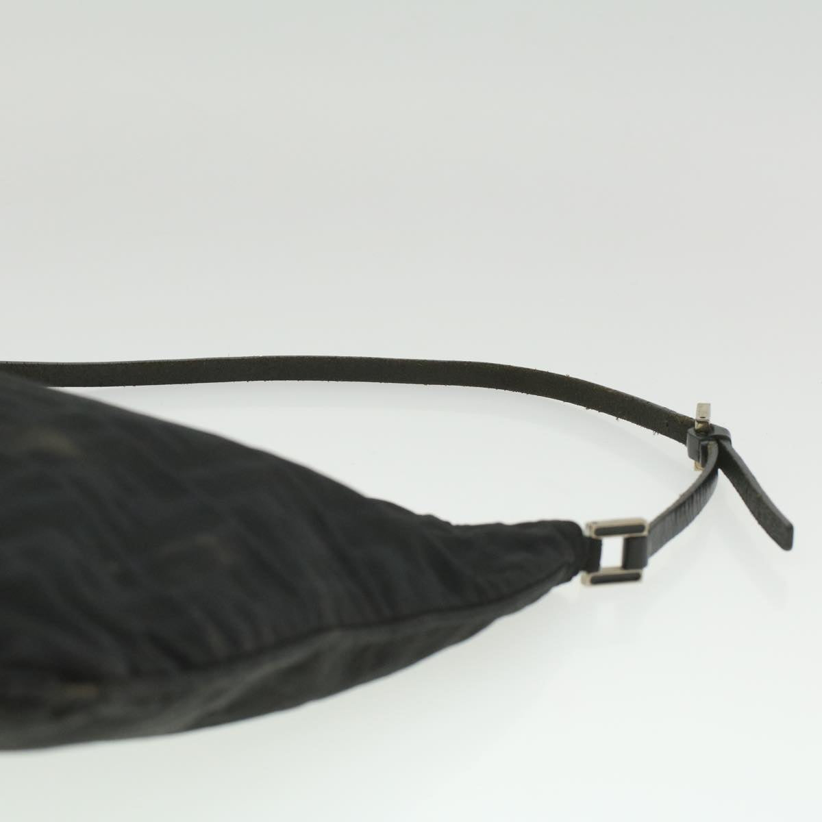 FENDI Zucca Canvas Shoulder Bag Nylon Black  ar8812