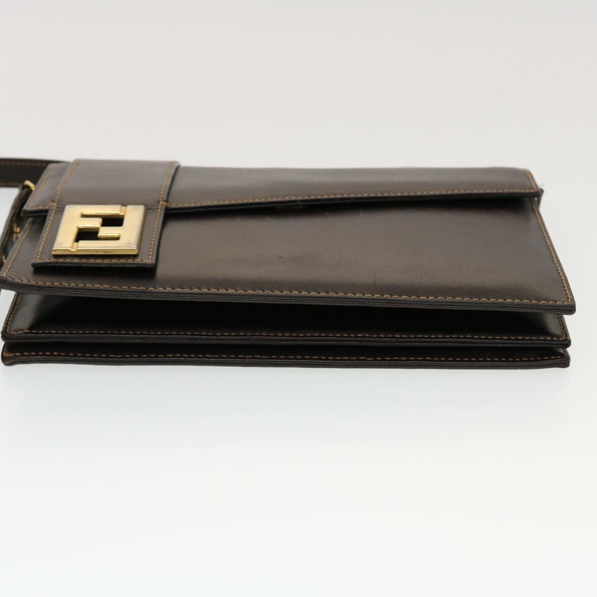 FENDI Shoulder Bag Leather Brown  ar9569