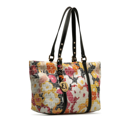 FY Zuchino FLOWER FLOWER MOTIVE Tote BAG 8BH215 WHITE BLACK MULTICOLOR CANDY LEADER LADY FENDI