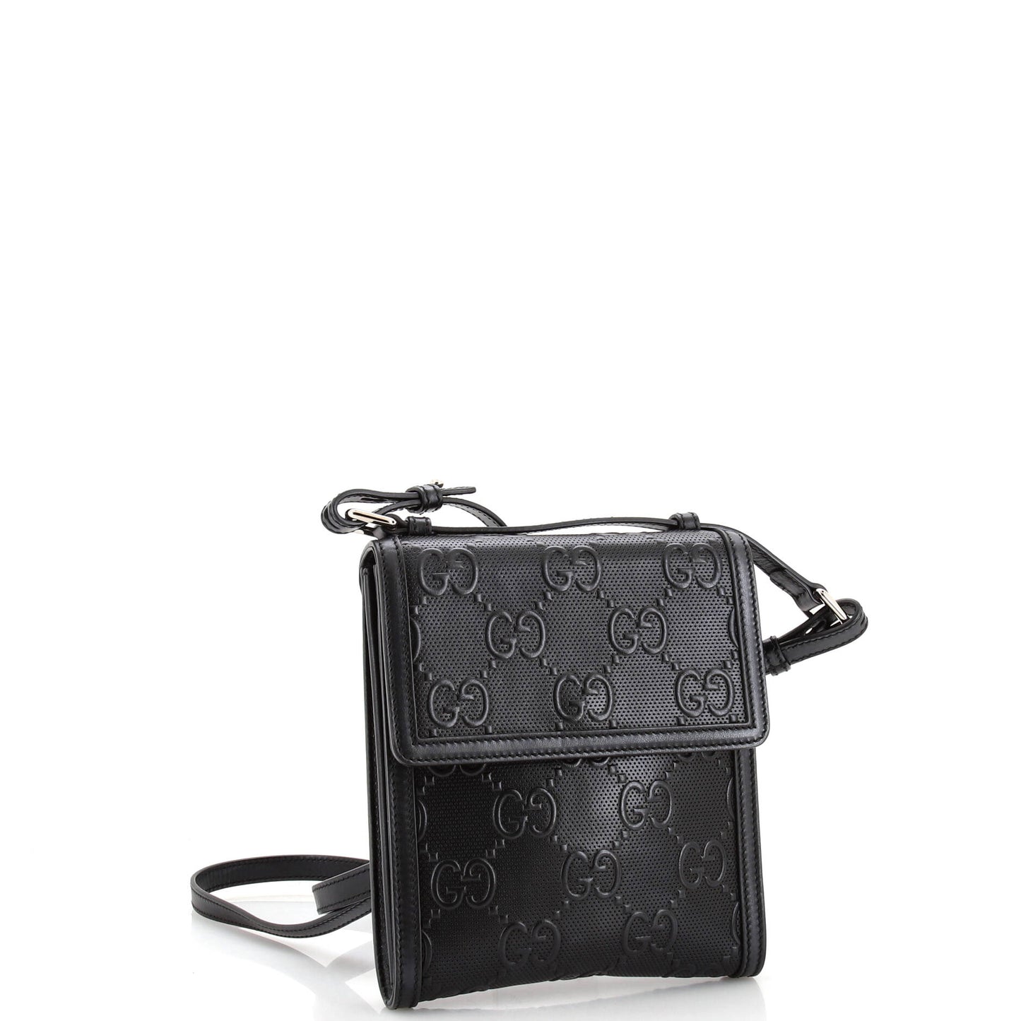 Flap Crossbody Bag GG Embossed Perforated Leather Small