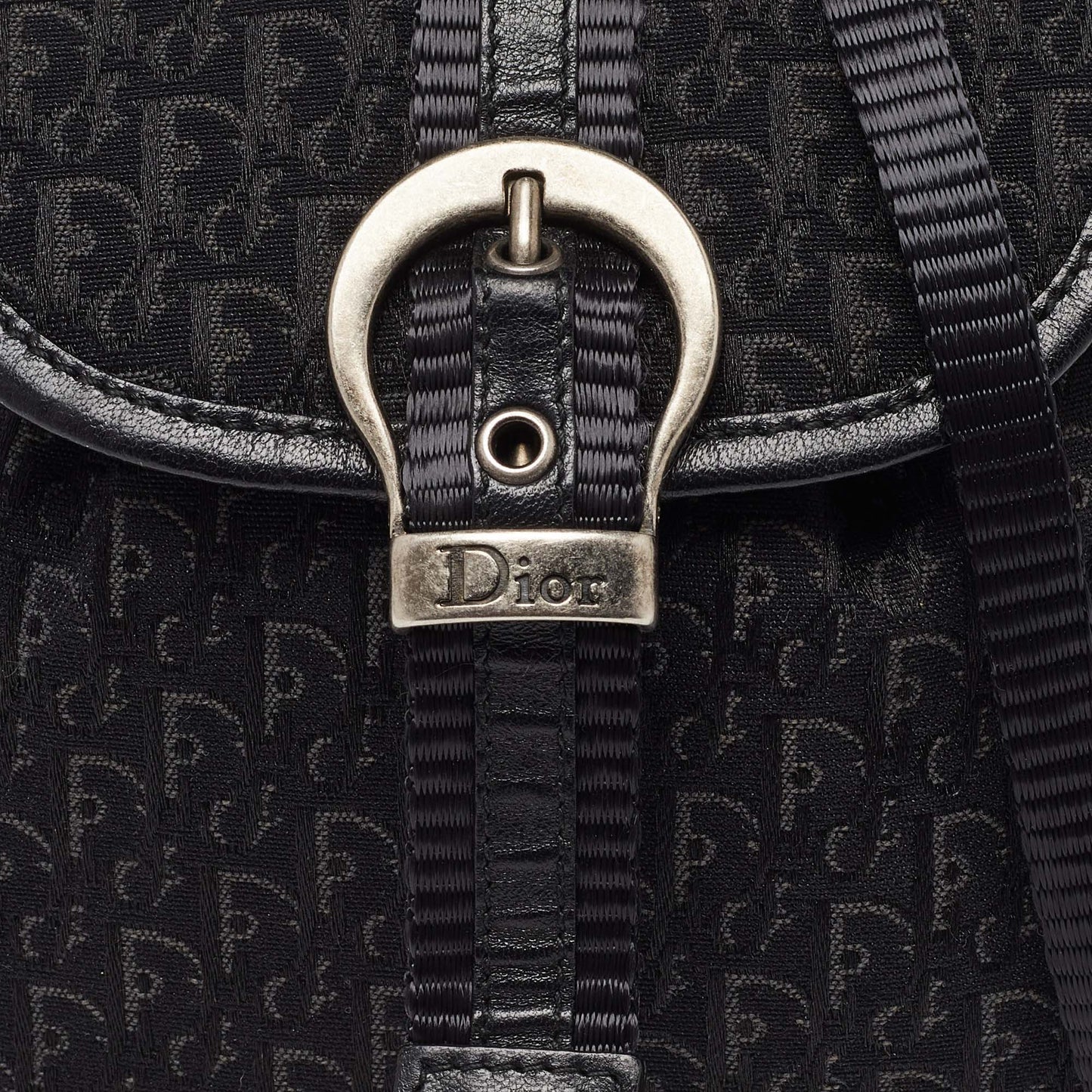 Dior  Oblique Canvas And Leather Mini Crossbody Bag