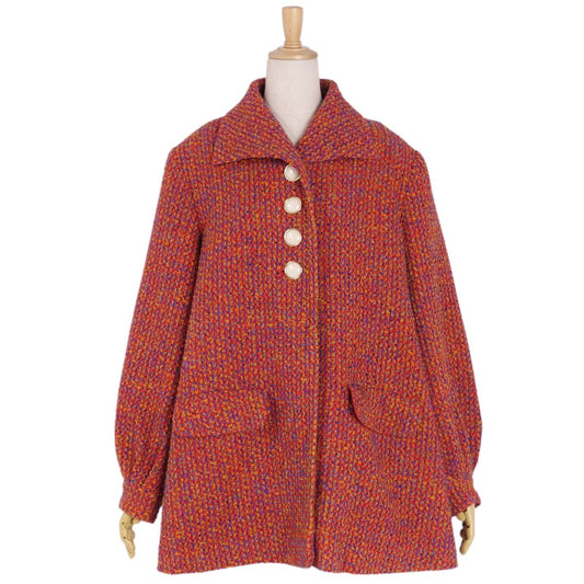 Vint Christian Dior Jacket Tweed Wool Out  M Red/Blue