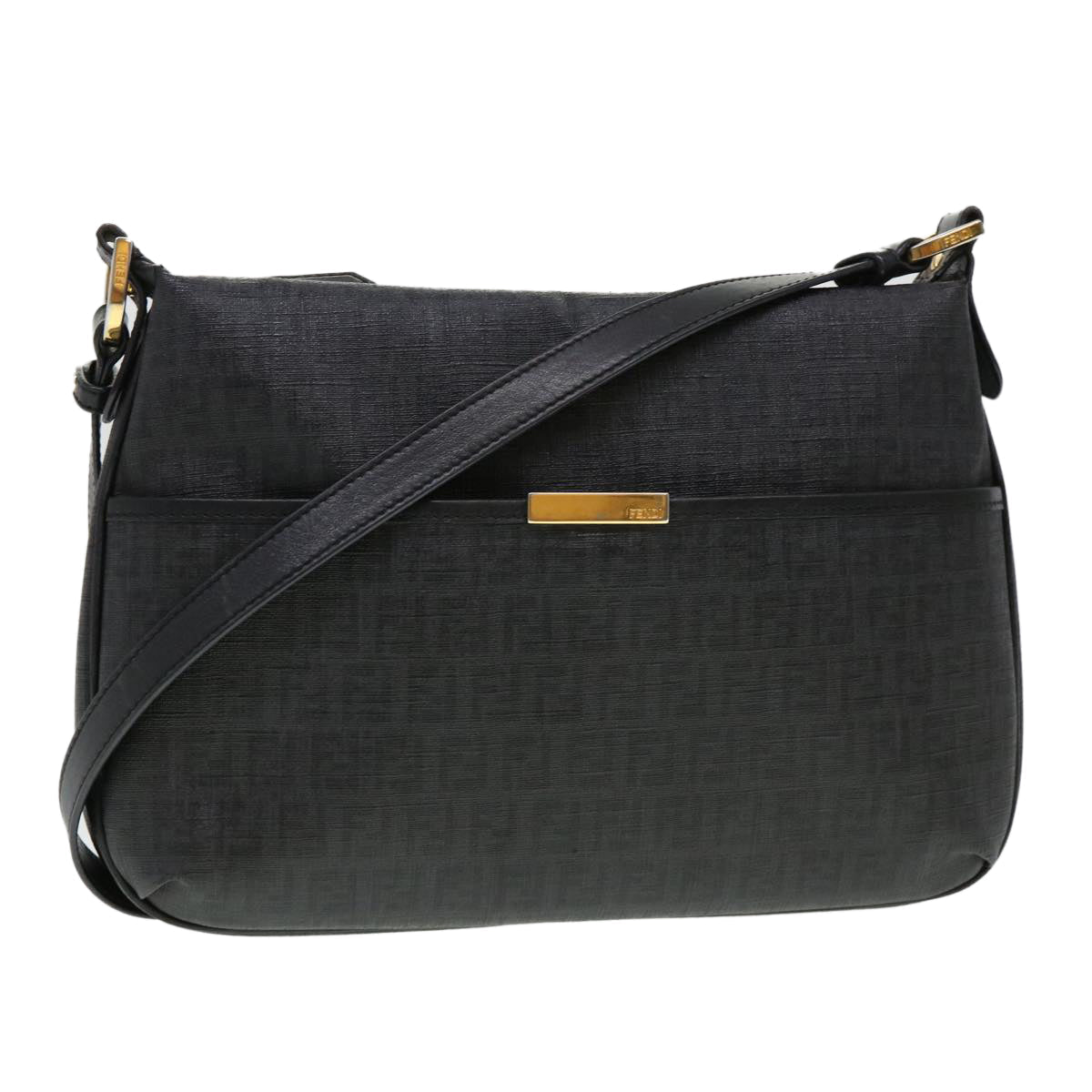 FENDI Zucchino Canvas Shoulder Bag Black 8BT206-FB5 129-2580  bs4435