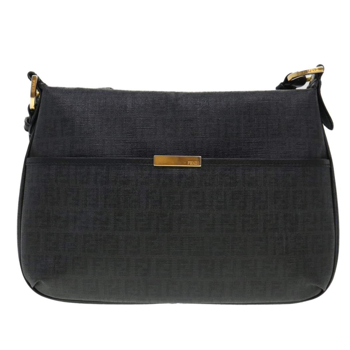 FENDI Zucchino Canvas Shoulder Bag Black 8BT206-FB5 129-2580  bs4435