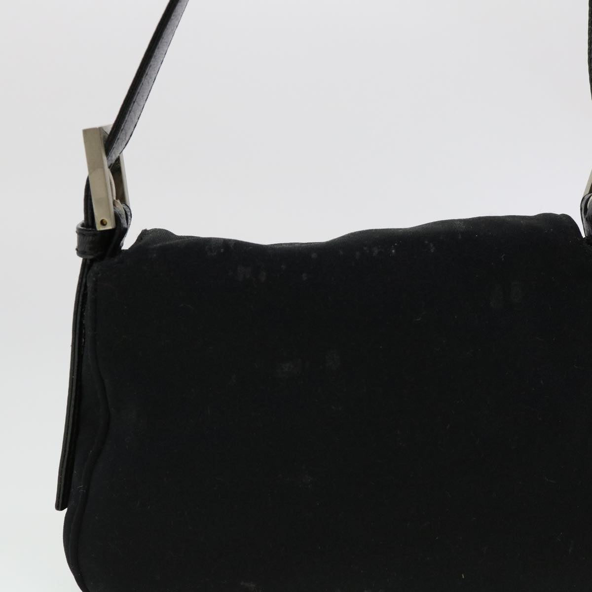 FENDI Mamma Baguette Shoulder Bag Nylon Black  bs4896