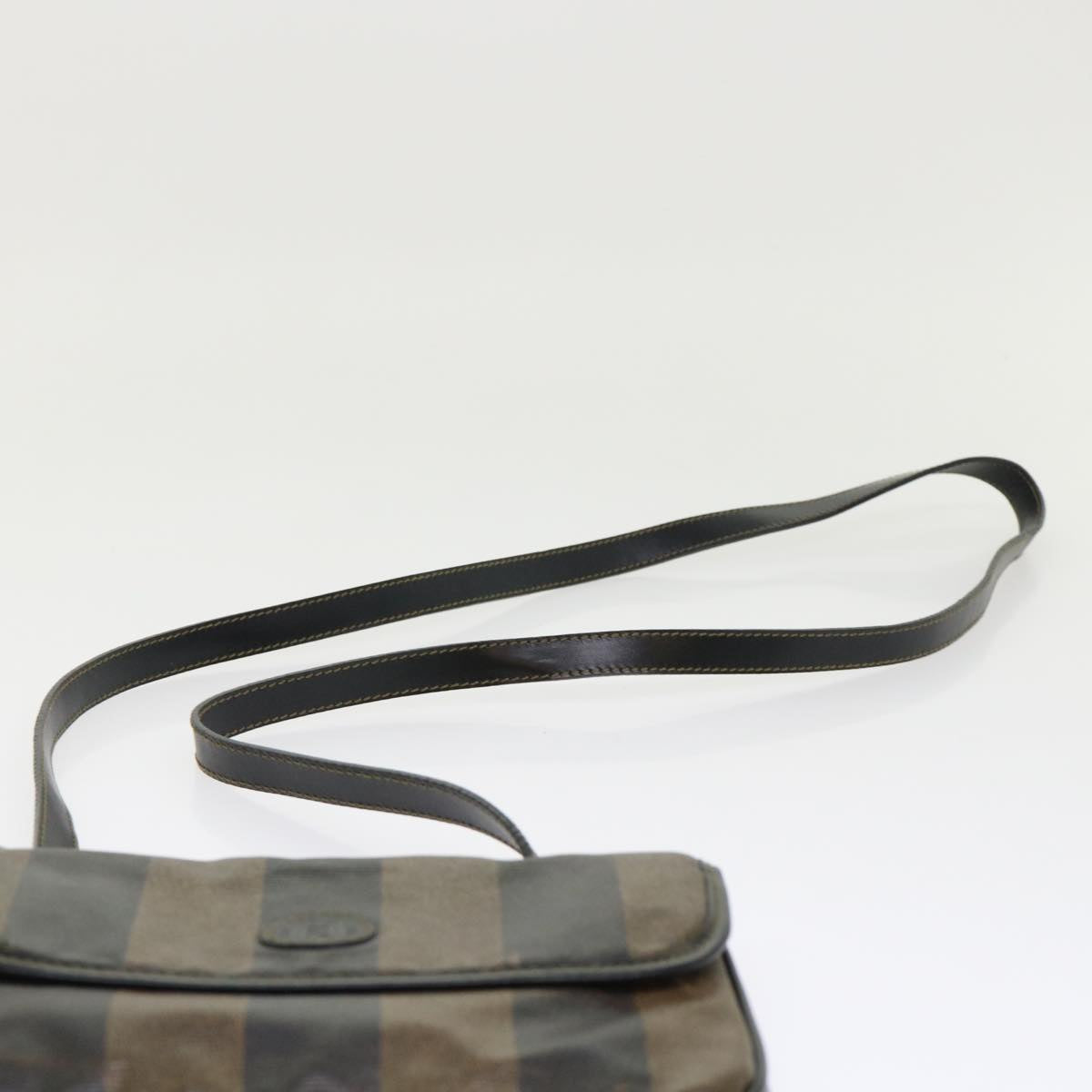 FENDI Pecan Canvas Shoulder Bag Black Brown  bs6553