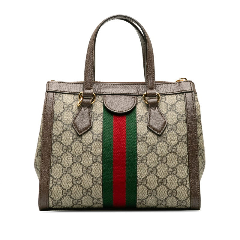 グッチ オフィディア GG スモール ハンドバッグ ショルダーバッグ 2WAY 547551 ベージュ ブラウン PVC レザー レディース GUCCI 【中古】｜【銀座パリス】　楽天市場店