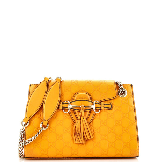 Emily Chain Flap Shoulder Bag Guccissima Leather Small