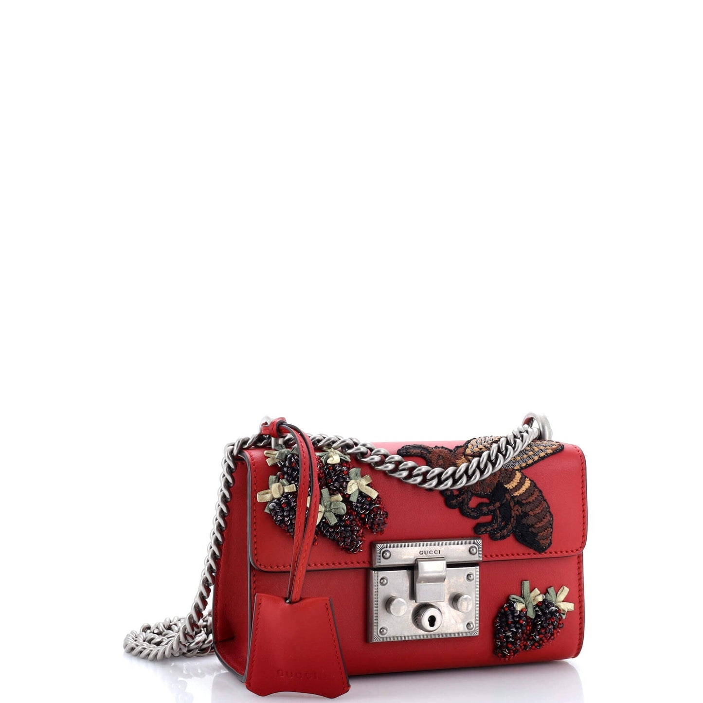 Padlock Shoulder Bag Embellished Leather Small