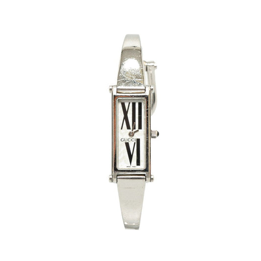 Gucci Bangle watch sherry line Roman numbers wristwatch 1500L quartz white sign plate stainless steel ladies Gucci