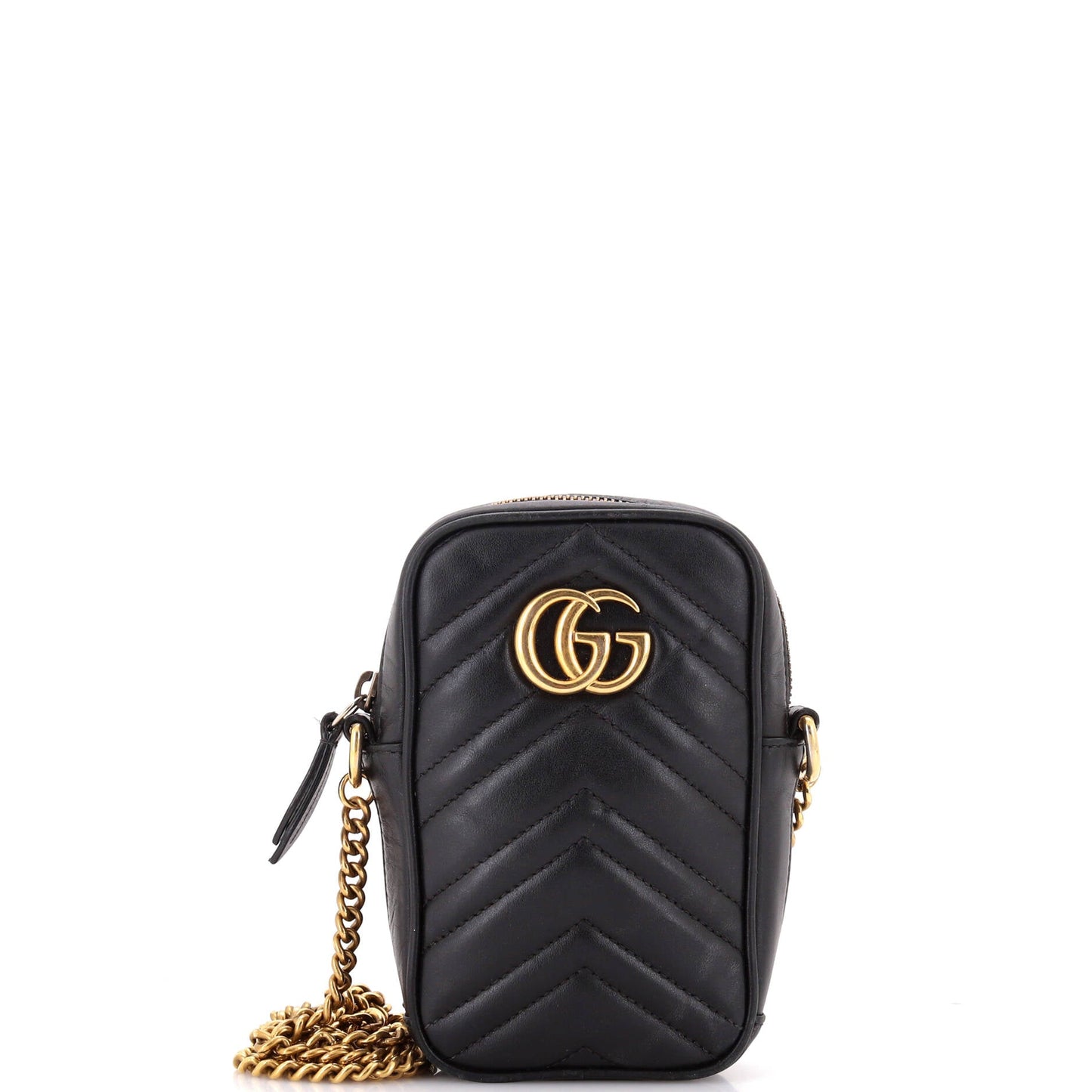 GG Marmont Vertical Phone Crossbody Bag Matelasse Leather Mini